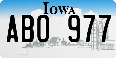 IA license plate ABO977