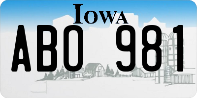 IA license plate ABO981