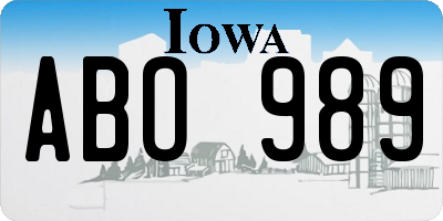 IA license plate ABO989