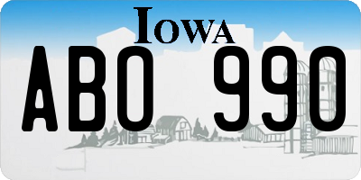 IA license plate ABO990