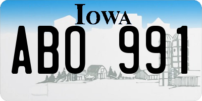 IA license plate ABO991