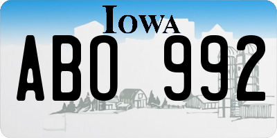 IA license plate ABO992