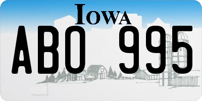 IA license plate ABO995