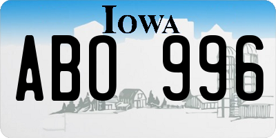 IA license plate ABO996
