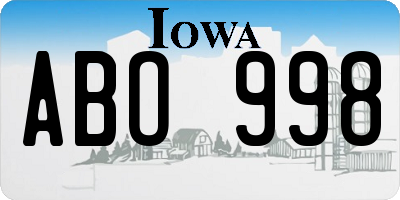 IA license plate ABO998