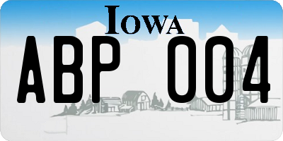 IA license plate ABP004