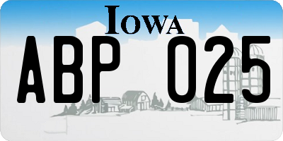 IA license plate ABP025