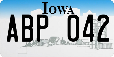 IA license plate ABP042