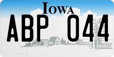 IA license plate ABP044