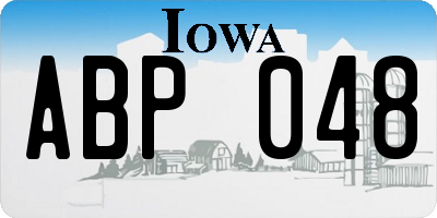IA license plate ABP048