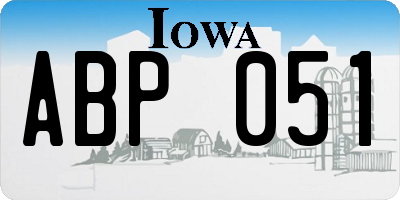 IA license plate ABP051