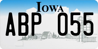 IA license plate ABP055
