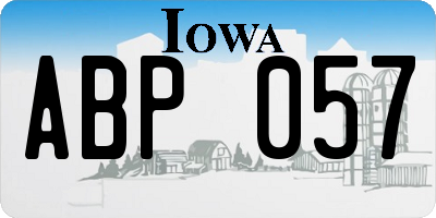 IA license plate ABP057