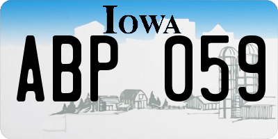 IA license plate ABP059