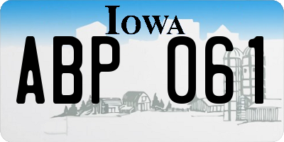IA license plate ABP061