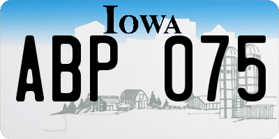 IA license plate ABP075