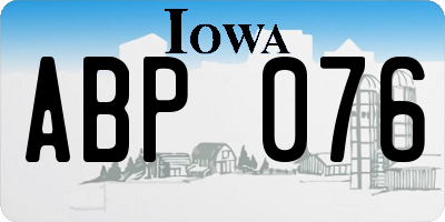 IA license plate ABP076