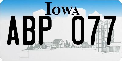 IA license plate ABP077