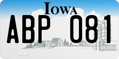 IA license plate ABP081