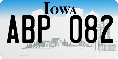 IA license plate ABP082