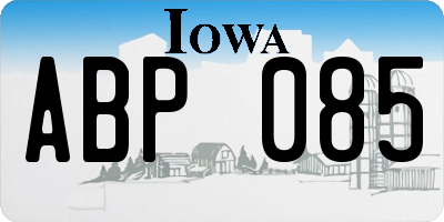 IA license plate ABP085