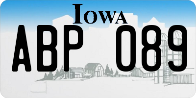 IA license plate ABP089