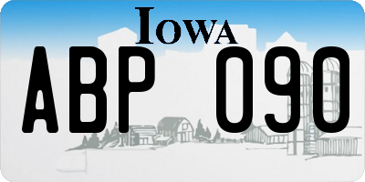 IA license plate ABP090