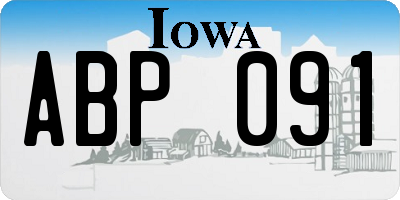 IA license plate ABP091