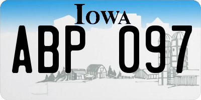 IA license plate ABP097