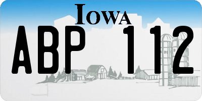 IA license plate ABP112