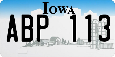 IA license plate ABP113