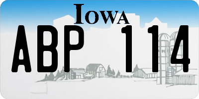 IA license plate ABP114