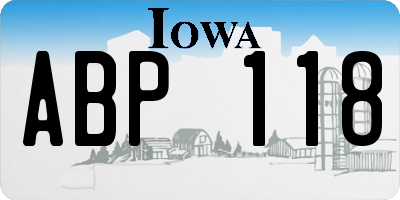 IA license plate ABP118