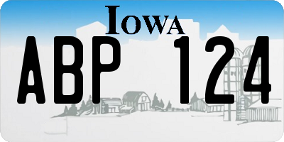 IA license plate ABP124