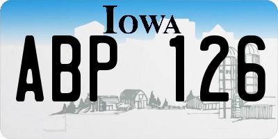 IA license plate ABP126