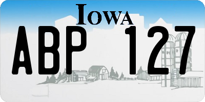 IA license plate ABP127
