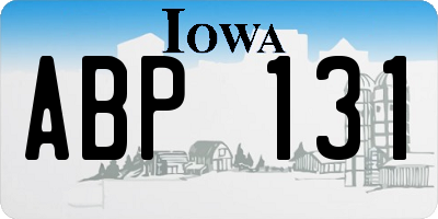 IA license plate ABP131