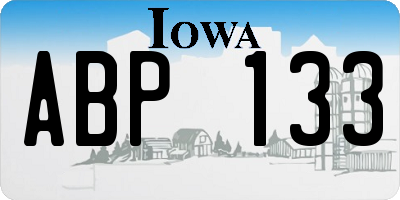 IA license plate ABP133
