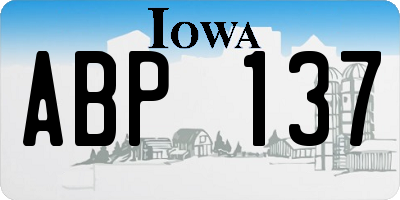 IA license plate ABP137