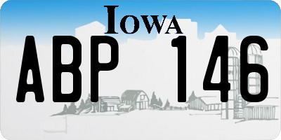 IA license plate ABP146