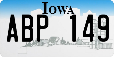 IA license plate ABP149