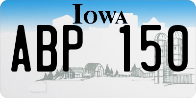 IA license plate ABP150