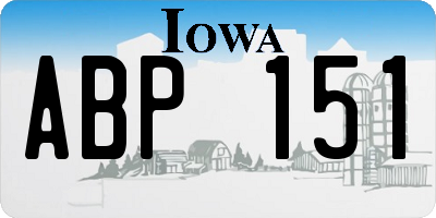 IA license plate ABP151