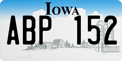 IA license plate ABP152