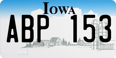 IA license plate ABP153