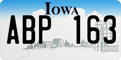 IA license plate ABP163