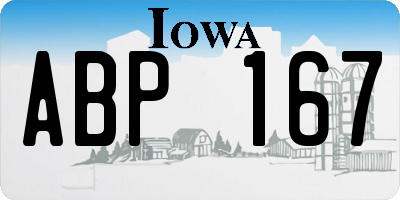 IA license plate ABP167