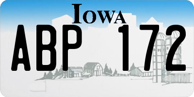 IA license plate ABP172