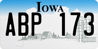 IA license plate ABP173