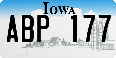 IA license plate ABP177